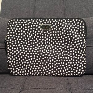 Kate Spade Black and White Dotted Laptop Sleeve 13”